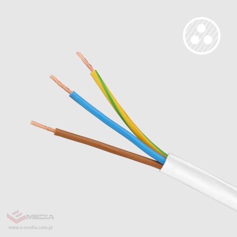 Przedłużacz sieciowy REBEL 5gniazd, bez przełącznika, 5m (1,5mm)