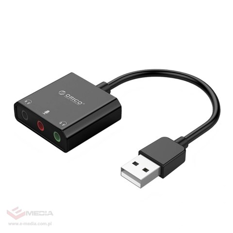 Zewnętrzna karta dźwiękowa Orico SKT3 USB-A - czarna