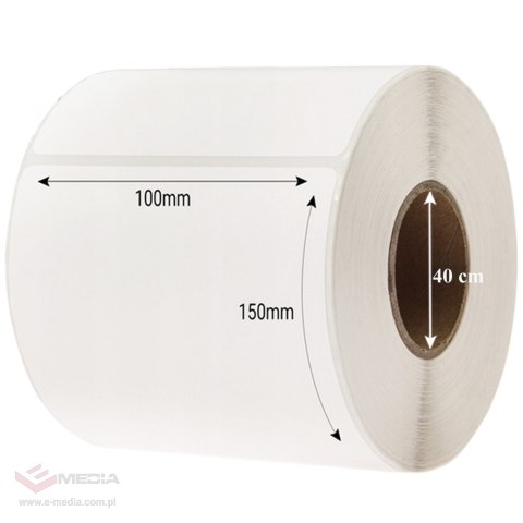 Etykiety Termiczne Samoprzylepne Białe 100x150 mm 500 szt Perforacja Rolka