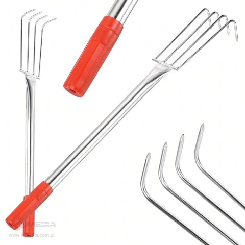 Grabki Ogrodowe Ogrodnicze Metalowe Pazurki do Grabienia Spulchniania 4 Zębne 106 cm