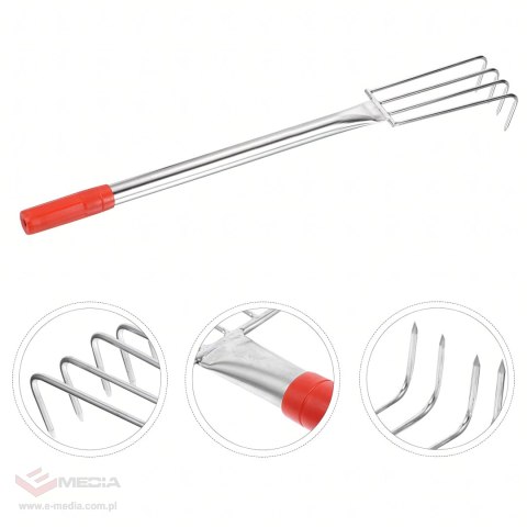Grabki Ogrodowe Ogrodnicze Metalowe Pazurki do Grabienia Spulchniania 4 Zębne 56 cm