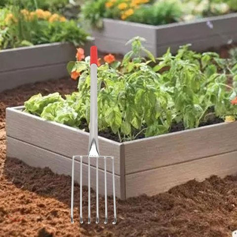 Grabki Ogrodowe Ogrodnicze Metalowe Pazurki do Grabienia Spulchniania 6 Zębne 56 cm