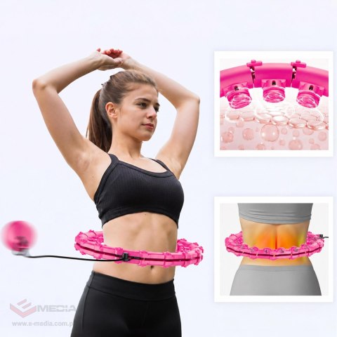 256 x Hula Hop Hulahop z Obciązeniem i Wypustkami Odchudzające Plus Size Składane