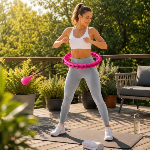 256 x Hula Hop Hulahop z Obciązeniem i Wypustkami Odchudzające Plus Size Składane