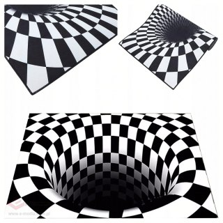 Chodnik Dywanik Mata Wycieraczka z Efektem 3D Iluzja Biała Dziura 50x80cm