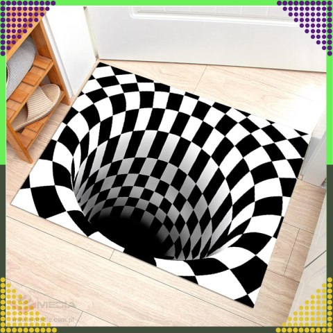Chodnik Dywanik Mata Wycieraczka z Efektem 3D Iluzja Biała Dziura 50x80cm