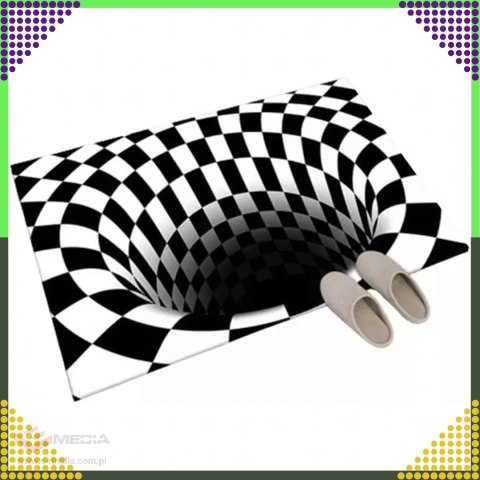 Chodnik Dywanik Mata Wycieraczka z Efektem 3D Iluzja Biała Dziura 50x80cm