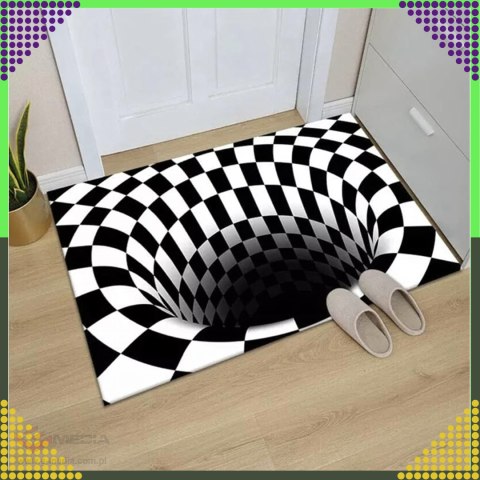 Chodnik Dywanik Mata Wycieraczka z Efektem 3D Iluzja Biała Dziura 50x80cm