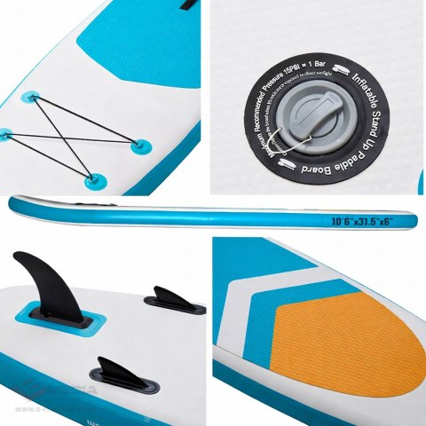 Deska Sup Paddle Board do Pływania Pompowana Standu Up + Akcesoria 320 cm