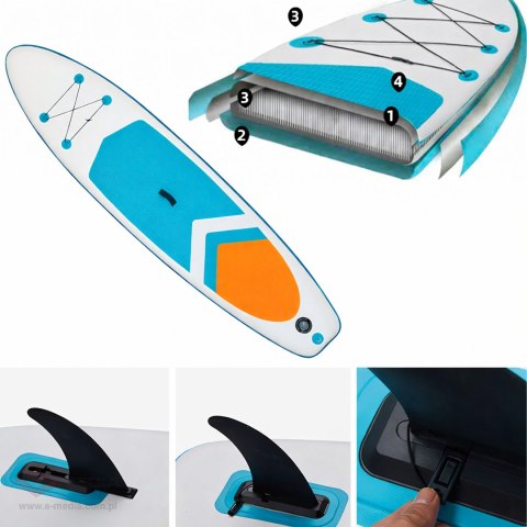 Deska Sup Paddle Board do Pływania Pompowana Standu Up + Akcesoria 320 cm