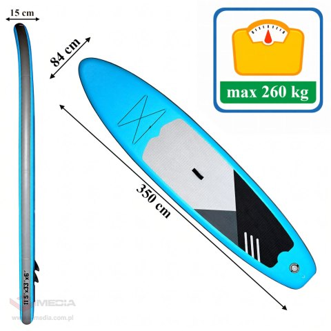 Deska Sup Paddle Board do Pływania Pompowana Standu Up + Akcesoria 350 cm