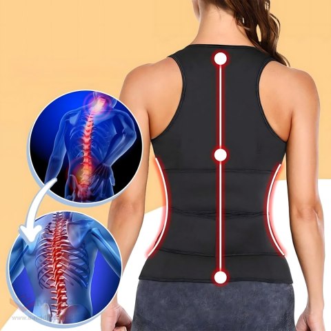 KAMIZELKA NEOPRENOWA FITNESS DAMSKA ODCHUDZAJĄCA SPORTOWA TRENINGOWA XL