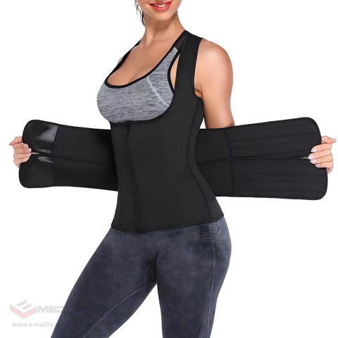 KAMIZELKA NEOPRENOWA FITNESS DAMSKA ODCHUDZAJĄCA SPORTOWA TRENINGOWA XL