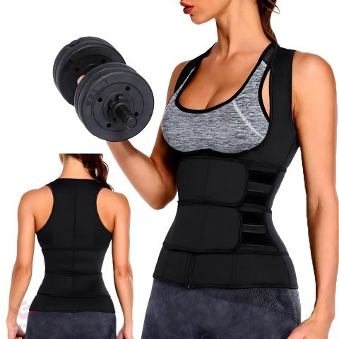 KAMIZELKA NEOPRENOWA FITNESS DAMSKA ODCHUDZAJĄCA SPORTOWA TRENINGOWA XL