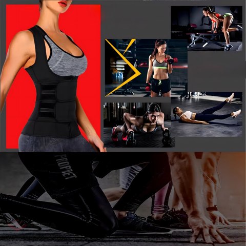 KAMIZELKA NEOPRENOWA FITNESS DAMSKA ODCHUDZAJĄCA SPORTOWA TRENINGOWA XL