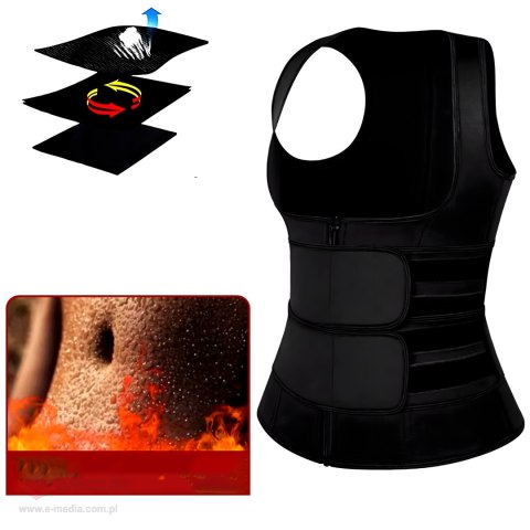 KAMIZELKA NEOPRENOWA FITNESS DAMSKA ODCHUDZAJĄCA SPORTOWA TRENINGOWA XL