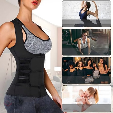 KAMIZELKA NEOPRENOWA FITNESS DAMSKA ODCHUDZAJĄCA SPORTOWA TRENINGOWA XL