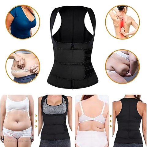 KAMIZELKA NEOPRENOWA FITNESS DAMSKA ODCHUDZAJĄCA SPORTOWA TRENINGOWA XL