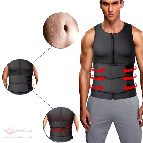 KAMIZELKA NEOPRENOWA FITNESS MĘSKA ODCHUDZAJĄCA SPORTOWA TRENINGOWA SAUNA M