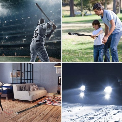 Kij Baseballowy Bejsbolowy Bat Aluminiowy 25" 64cm Mocny Treningowy Czarny