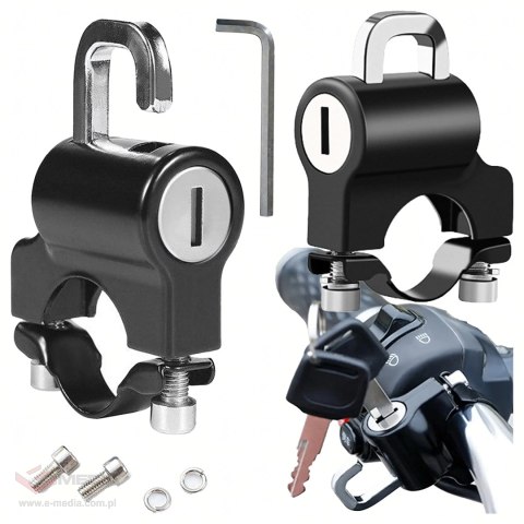 Zamek Blokada do Kasku Motocyklowego Antykradzieżowa Zabezpiecznie 20-24mm