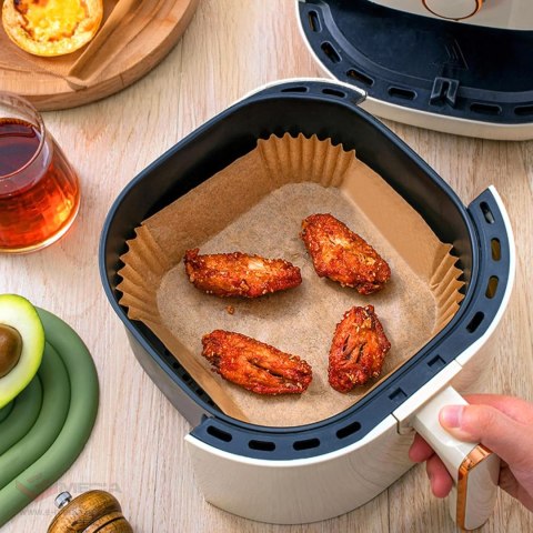 48 x Wkład Air Fryer Papier Wkłady Papierowe do Frytkownicy Beztłuszczowej 20x20cm 100szt.
