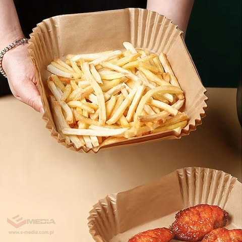 960kmpl x Wkład Air Fryer Papier Wkłady Papierowe do Frytkownicy Betłuszczowej 20x20cm 100szt.
