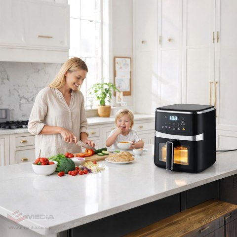 Frytkownica Beztłuszczowa Air Fryer 5L Frytownica 1500W 8 Programów Mocna