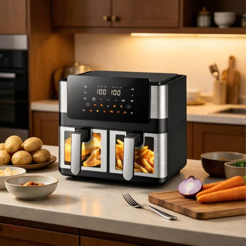 Frytkownica Beztłuszczowa Air Fryer 8L 4+4L Frytownica 2000W 12 Programów