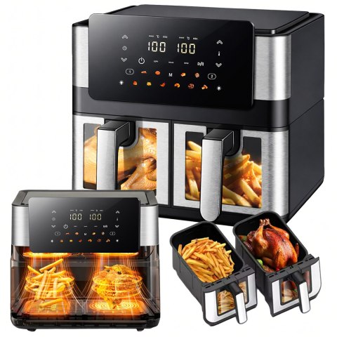 Frytkownica Beztłuszczowa Air Fryer 8L 4+4L Frytownica 2000W 12 Programów