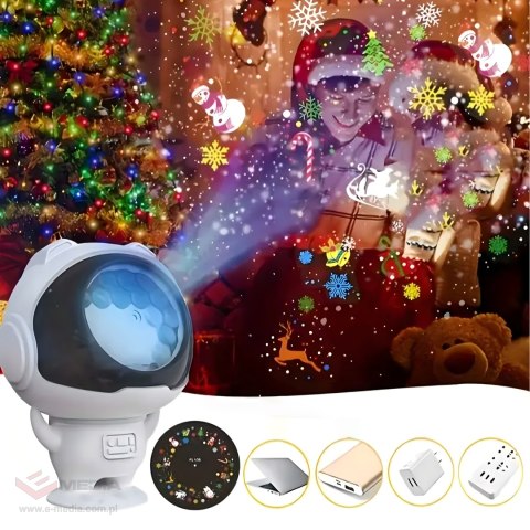 Projektor Rzutnik Laserowy Led Astronauta Kosmonauta Lampka Nocna Dzieci