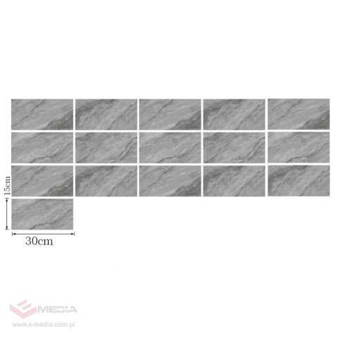 TAPETA SAMOPRZYLEPNA PANELE PŁYTKI ŚCIENNE NAKLEJKI MARMUR 30X15CM 16SZT