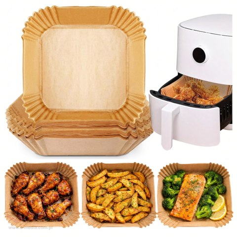 Wkład Air Fryer Papier Wkłady Papierowe do Frytkownicy Betłuszczowej 16x16cm 100szt.