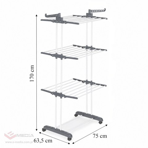 120 x Suszarka Wieszak na Pranie XXL Składana Stojąca do 50 kg Stabilna Kółka