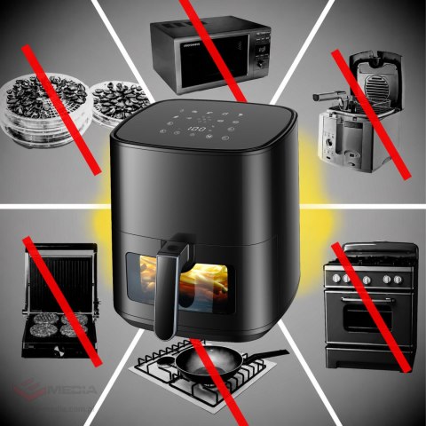 30x Frytkownica Beztłuszczowa Air Fryer 5L Frytownica 1500W 9 Programów Mocna