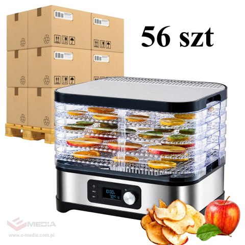 56x Suszarka Spożywcza do Grzybów Warzyw Owoców Pojemna Timer 5 Półek LCD