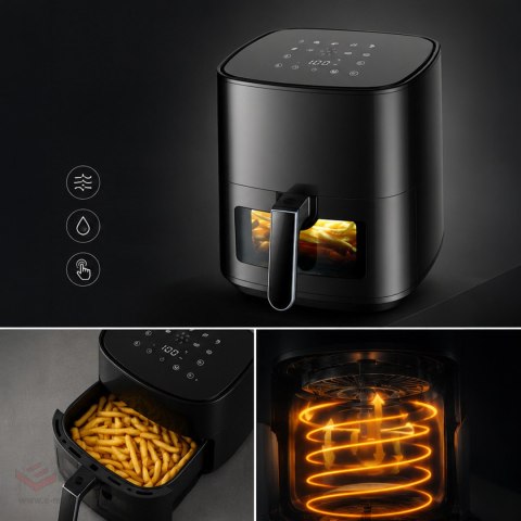 Frytkownica Beztłuszczowa Air Fryer 5L Frytownica 1500W 9 Programów Mocna