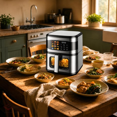 Frytkownica Beztłuszczowa Air Fryer 8L Frytownica 1700W 12 Programów Mocna