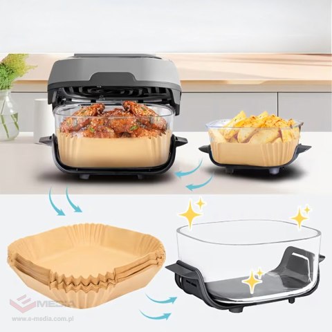 Wkład Air Fryer Papier Wkłady Papierowe do Frytkownicy Betłuszczowej 16x16cm 36g 100szt.