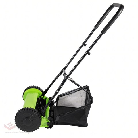32x Kosiarka Ręczna Bębnowa Mechaniczna Wrzecionowa Pchana Z Koszem 16" 40 cm