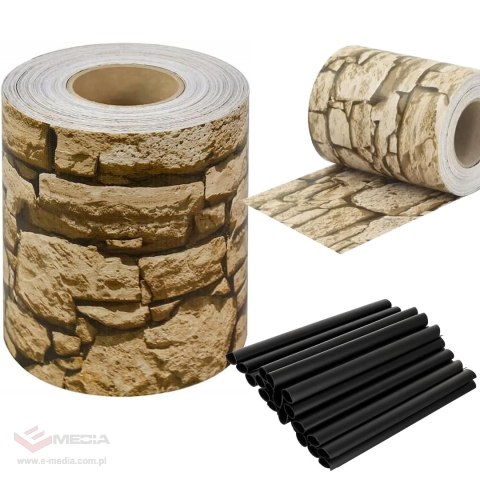 336 x Taśma Ogrodzeniowa 19cm x 35m Osłona Panelowa na Ogrodzenie Płot UV Kamień