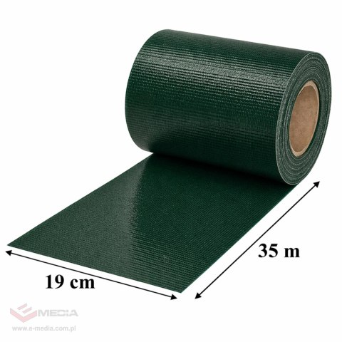 336 x Taśma Ogrodzeniowa 19cm x 35m Osłona Panelowa na Ogrodzenie Płot UV Zielona