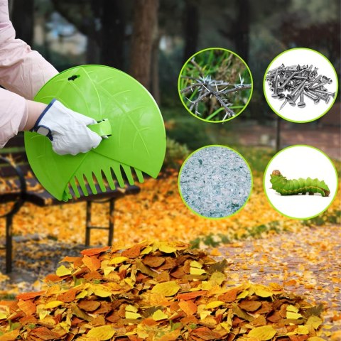 432x Zgarniacz Zbieracz Liści Plastikowe Grabie do Trawy do Ogrodu Chwytak