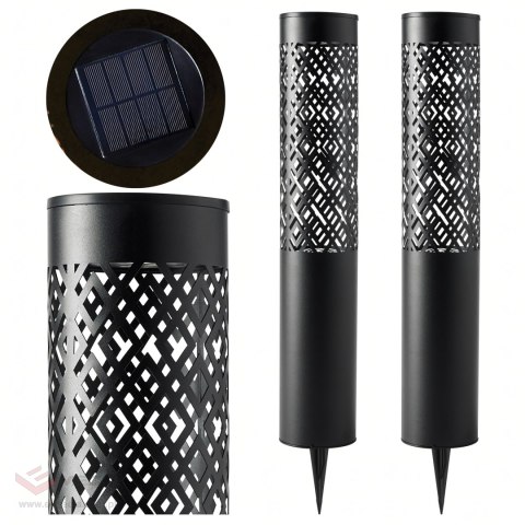88x Lampa Ogrodowa Solarna Wbijana Słupek 71cm Dekoracyjna Pochodnia Latarnia 2szt.