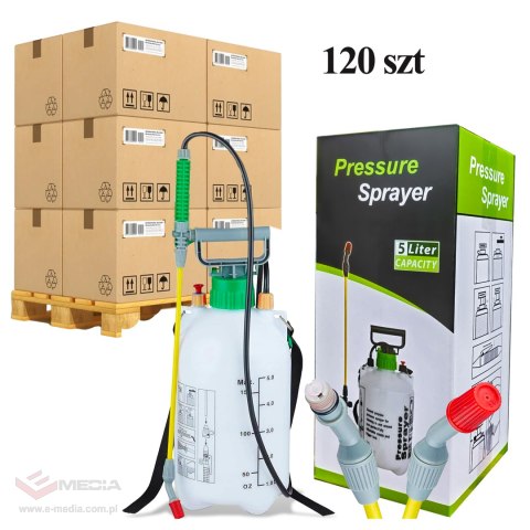 120x Opryskiwacz Spryskiwacz Ciśnieniowy Ogrodowy 5L 3 Bar Litrów + Lanca Domowy