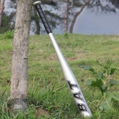 Kij Baseballowy Bejsbolowy Bat Aluminiowy 25" 64cm Mocny Treningowy Srebrny