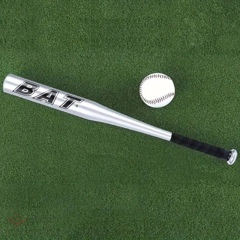 Kij Baseballowy Bejsbolowy Bat Aluminiowy 25" 64cm Mocny Treningowy Srebrny