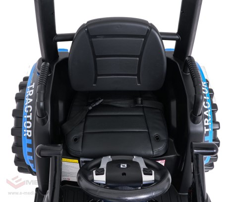 Pojazd MEGA Traktor D68 Z Przyczepką Niebieski