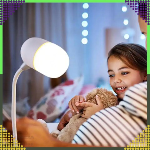 Lampka Biurkowa Nocna Ładowarka Indukcyjna Głośnik Bluetooth Szkolna Nauka