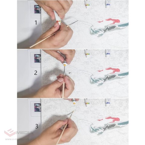 MALOWANIE PO NUMERACH OBRAZ Z RAMĄ DIY ZESTAW PĘDZLE FARBY PŁÓTNO 30x40